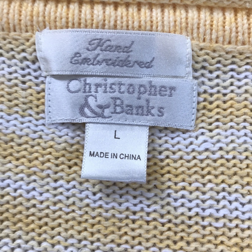 Price is firm CHRISTOPHER & BANKS Hand Embroidered Cardigan Size Large - Picture 7 of 8